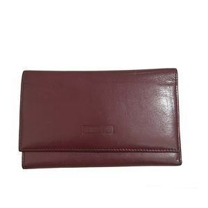 Cerruti 1881 Leather Wallet Burgundy and Green